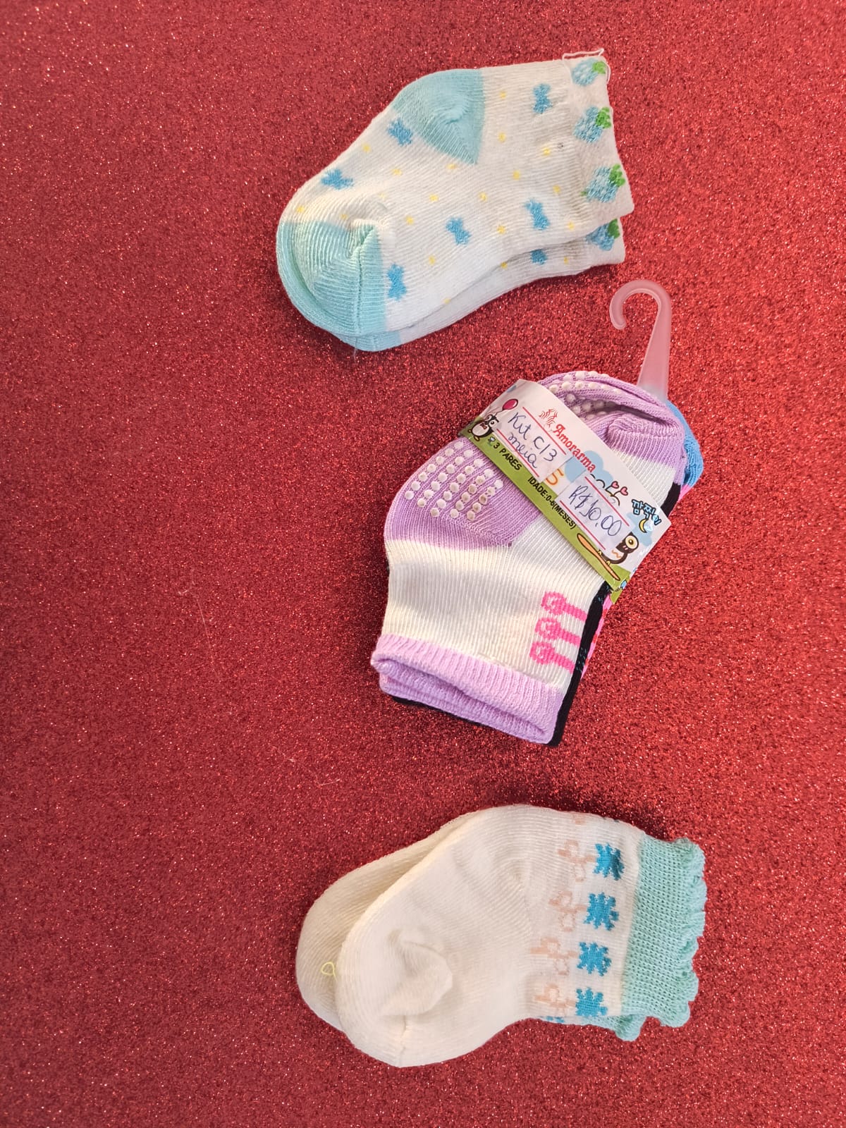 Meia de Bebê Kit com 3